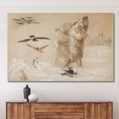 Anhelli Ed Ellenai In Viaggio Jacek Malczewski jml149 quadro stampato su tela