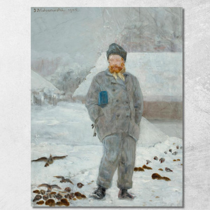 Ritratto Di Adolf Dygasinski Con Uccelli Jacek Malczewski jml154 quadro stampato su tela