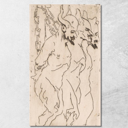 Satire. Una Caricatura Di Malczewski Jacek Malczewski jml172 quadro stampato su tela