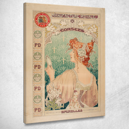 Fabbricazione Royale Di Corsetti Alphonse Mucha amu80 quadro stampato su tela