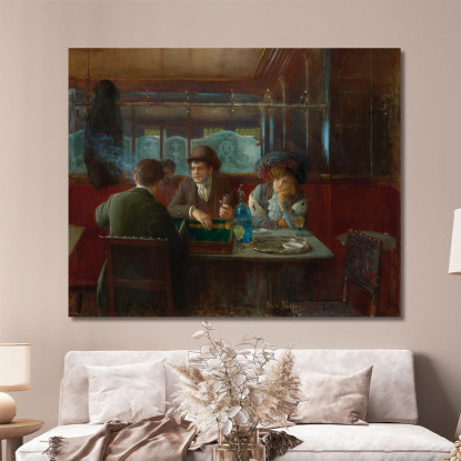 Backgammon Al Bar Jean Béraud jbr6 quadro stampato su tela