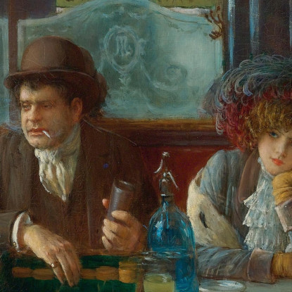 Backgammon Al Bar Jean Béraud jbr6 quadro stampato su tela