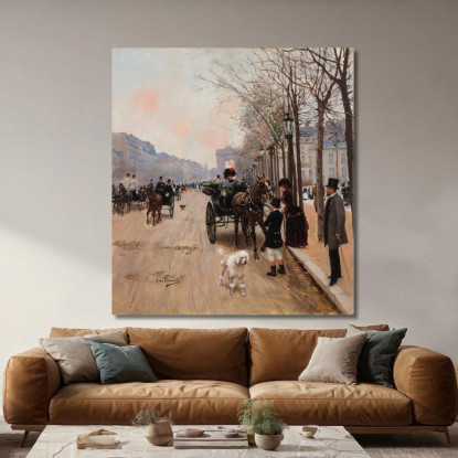 Champs Élysées Jean Béraud jbr10 quadro stampato su tela