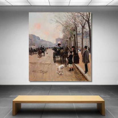Champs Élysées Jean Béraud jbr10 quadro stampato su tela