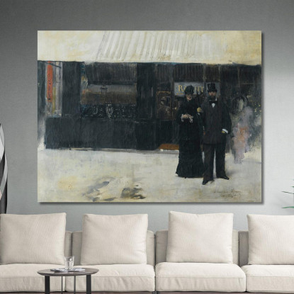 Coppia Davanti A Una Gioielleria Jean Béraud jbr12 quadro stampato su tela