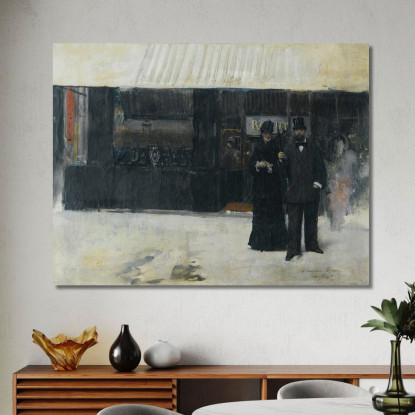 Coppia Davanti A Una Gioielleria Jean Béraud jbr12 quadro stampato su tela