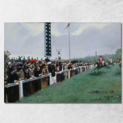 Gare A Longchamp Con Arrivo Al Traguardo Jean Béraud jbr14 quadro stampato su tela