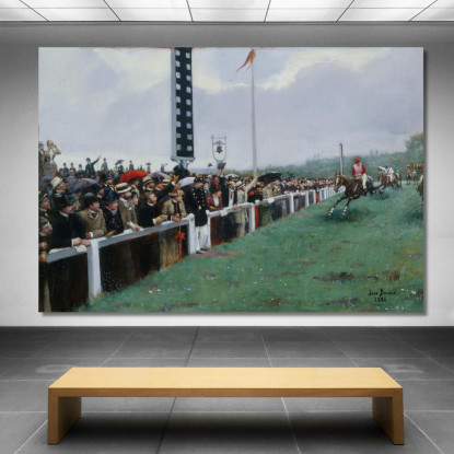 Gare A Longchamp Con Arrivo Al Traguardo Jean Béraud jbr14 quadro stampato su tela