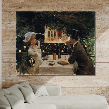 Cena Dagli Ambasciatori Jean Béraud jbr17 quadro stampato su tela