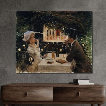 Cena Dagli Ambasciatori Jean Béraud jbr17 quadro stampato su tela