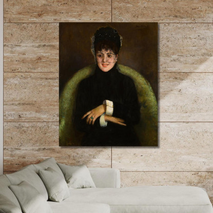Elegante Allo Smeraldo Jean Béraud jbr19 quadro stampato su tela