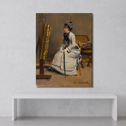 Donna Seduta Davanti A Un Dipinto Jean Béraud jbr24 quadro stampato su tela