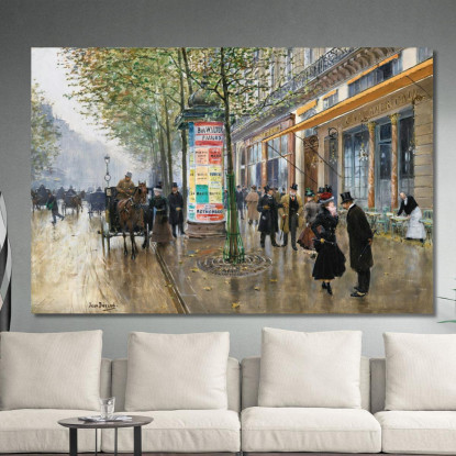 Café Americano Dei Grands Boulevards Jean Béraud jbr71 quadro stampato su tela