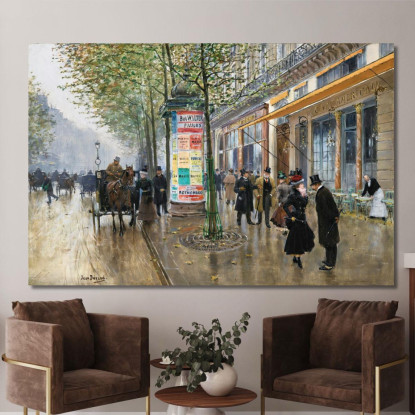 Café Americano Dei Grands Boulevards Jean Béraud jbr71 quadro stampato su tela
