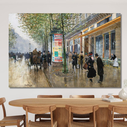 Café Americano Dei Grands Boulevards Jean Béraud jbr71 quadro stampato su tela