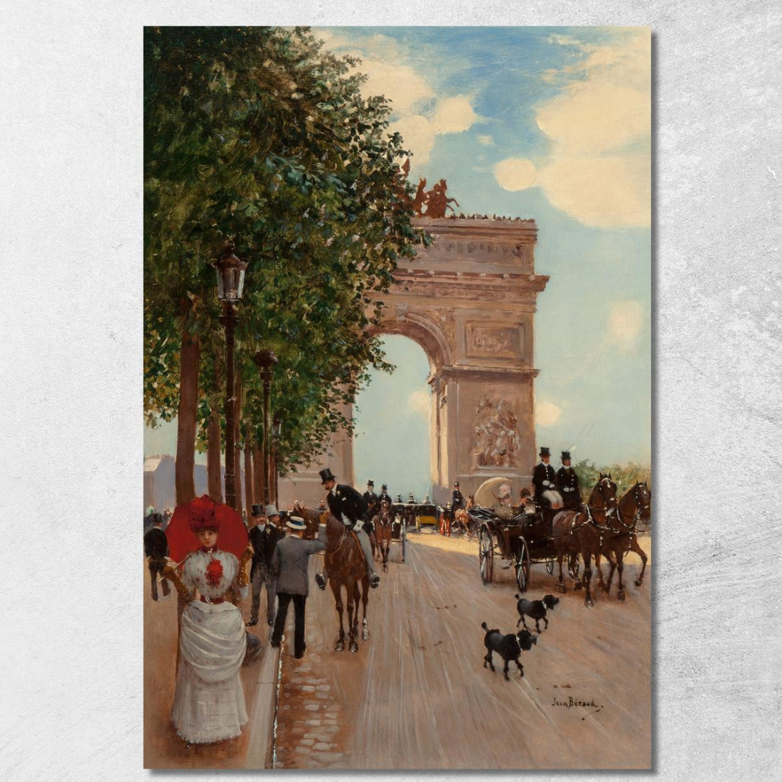 L'Arco Di Trionfo Agli Champs-Elysées Jean Béraud jbr75 quadro stampato su tela
