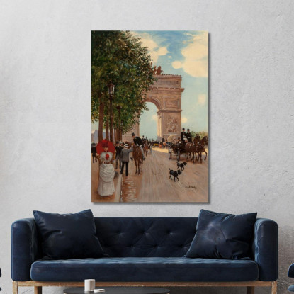 L'Arco Di Trionfo Agli Champs-Elysées Jean Béraud jbr75 quadro stampato su tela