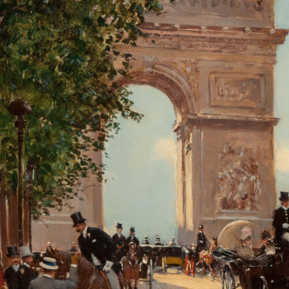 L'Arco Di Trionfo Agli Champs-Elysées Jean Béraud jbr75 quadro stampato su tela