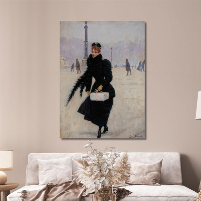 Parigino In Place De La Concorde Jean Béraud jbr83 quadro stampato su tela