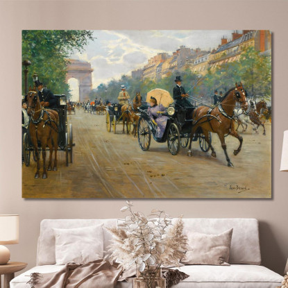 Scena Sugli Champs-Élysées Jean Béraud jbr94 quadro stampato su tela