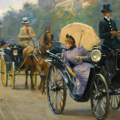 Scena Sugli Champs-Élysées Jean Béraud jbr94 quadro stampato su tela