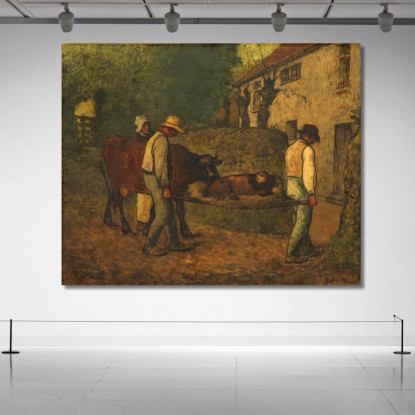 Iniziato Il Processo Di Portare A Casa Il Vitello Nato Nei Campi Jean-François Millet jfm10 quadro stampato su tela