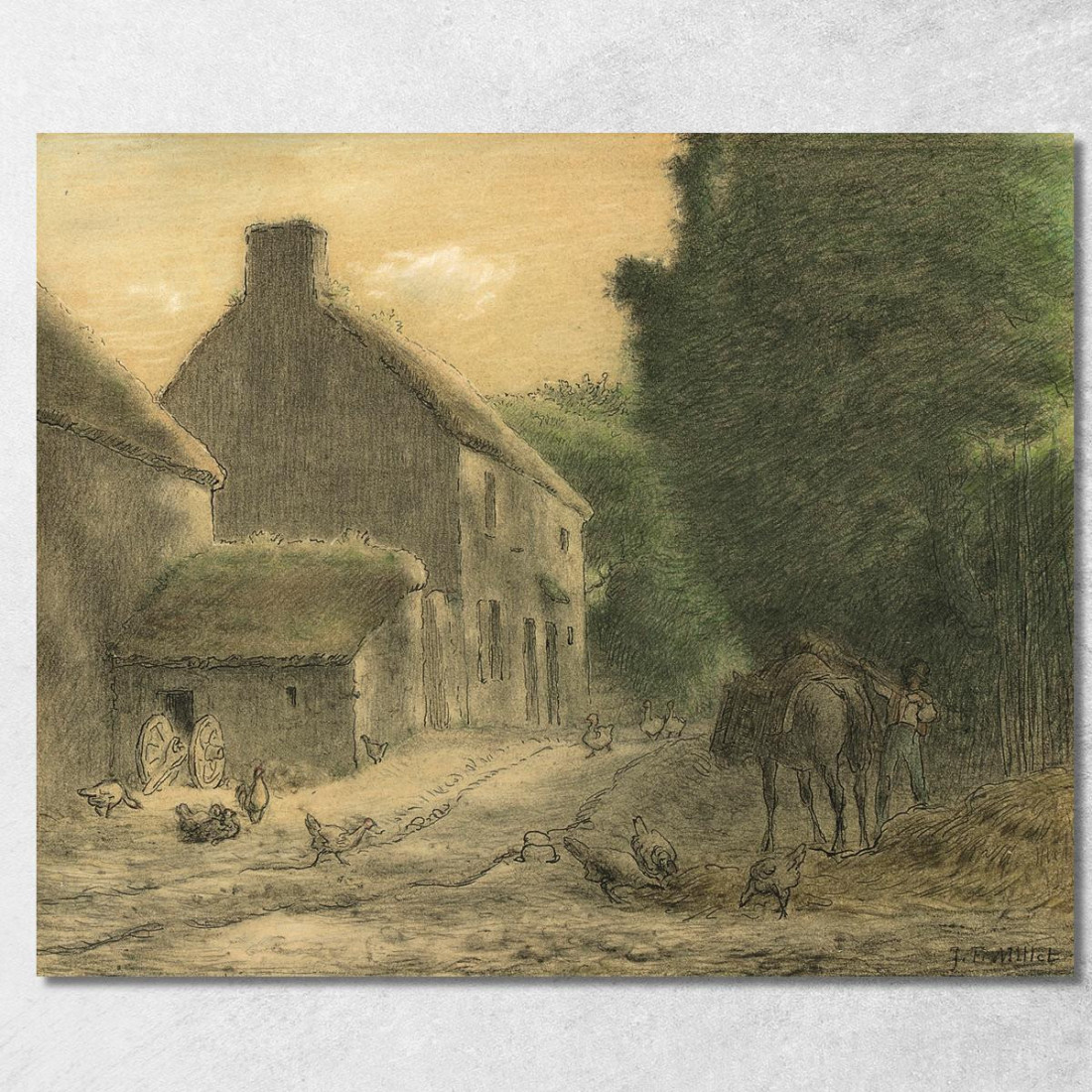 Agriturismo A Gruchy Jean-François Millet jfm15 quadro stampato su tela