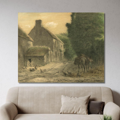 Agriturismo A Gruchy Jean-François Millet jfm15 quadro stampato su tela