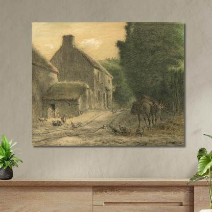 Agriturismo A Gruchy Jean-François Millet jfm15 quadro stampato su tela