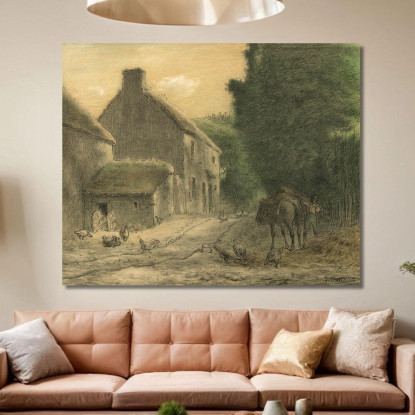 Agriturismo A Gruchy Jean-François Millet jfm15 quadro stampato su tela