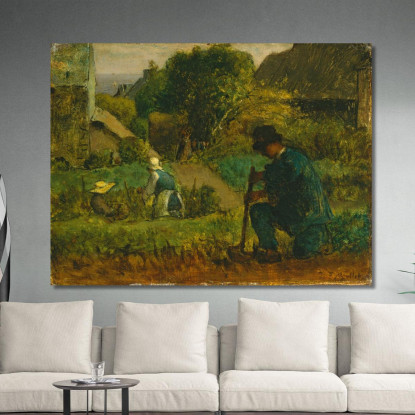 Scena Del Giardino Jean-François Millet jfm17 quadro stampato su tela