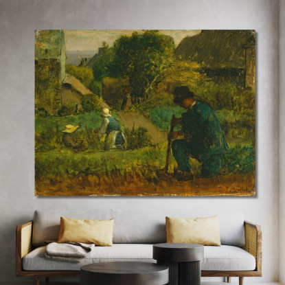 Scena Del Giardino Jean-François Millet jfm17 quadro stampato su tela