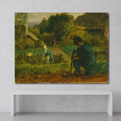 Scena Del Giardino Jean-François Millet jfm17 quadro stampato su tela