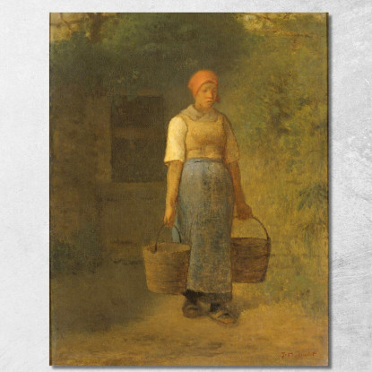 Ragazza Che Trasporta Acqua Jean-François Millet jfm18 quadro stampato su tela