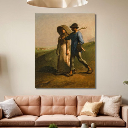 Andare A Lavorare Jean-François Millet jfm20 quadro stampato su tela