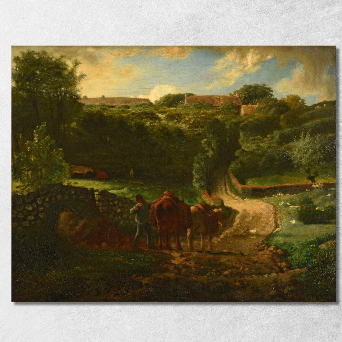 Hameau Cugino A Gréville Jean-François Millet jfm21 quadro stampato su tela