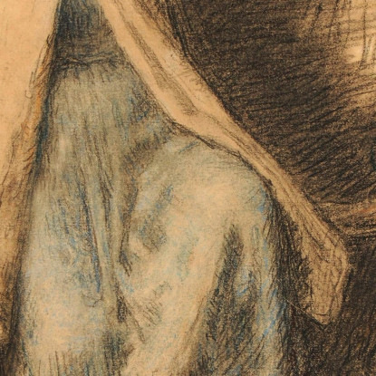 Giovane Pastorella Seduta Su Un Recinto Jean-François Millet jfm24 quadro stampato su tela