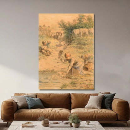 La Lavandière Jean-François Millet jfm25 quadro stampato su tela