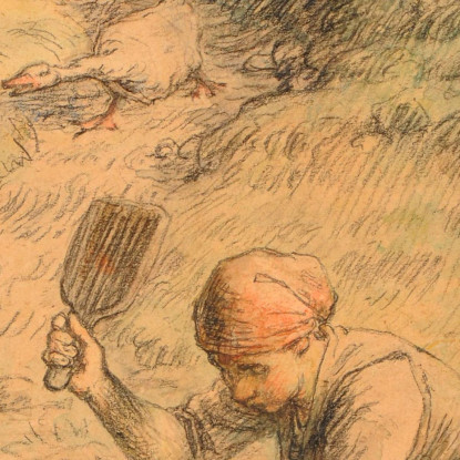 La Lavandière Jean-François Millet jfm25 quadro stampato su tela