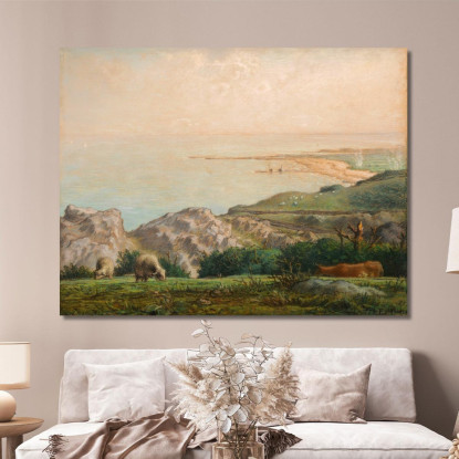 Il Mare Visto Dall'Alto Della Scogliera Di Landemer Jean-François Millet jfm26 quadro stampato su tela