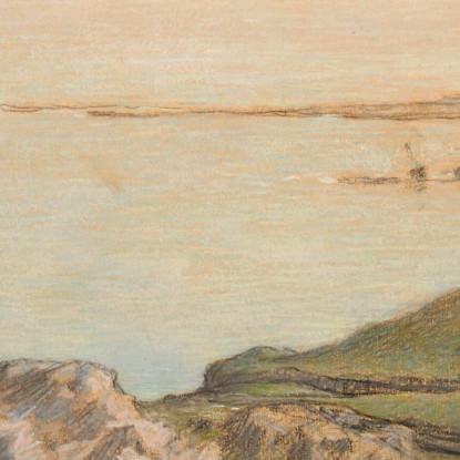 Il Mare Visto Dall'Alto Della Scogliera Di Landemer Jean-François Millet jfm26 quadro stampato su tela