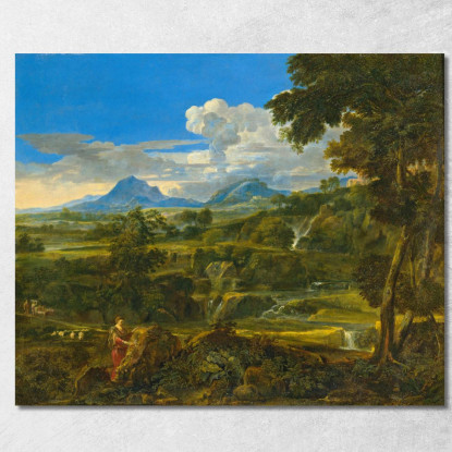 Paesaggio Con Pastori Jean-François Millet jfm27 quadro stampato su tela