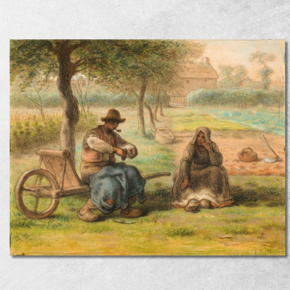 Riposa A Metà Giornata Jean-François Millet jfm30 quadro stampato su tela