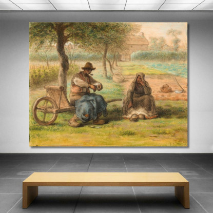 Riposa A Metà Giornata Jean-François Millet jfm30 quadro stampato su tela