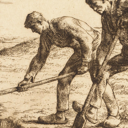 Gli Scavatori Jean-François Millet jfm32 quadro stampato su tela