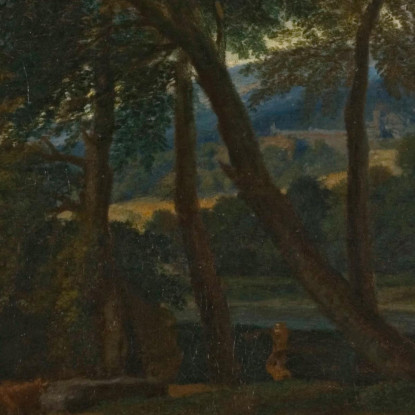 Pastorale Con Un Giovane Pastore E Una Donna Con Un Bambino In Braccio Jean-François Millet jfm39 quadro stampato su tela