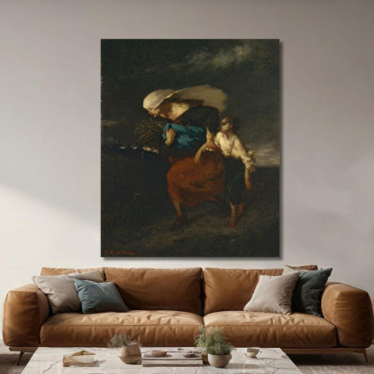 Ritirata Dalla Tempesta Jean-François Millet jfm54 quadro stampato su tela