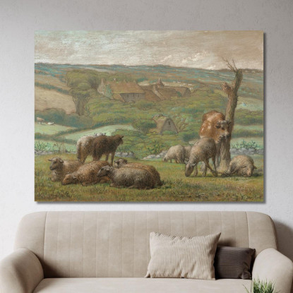 Paesaggio Rurale Jean-François Millet jfm56 quadro stampato su tela
