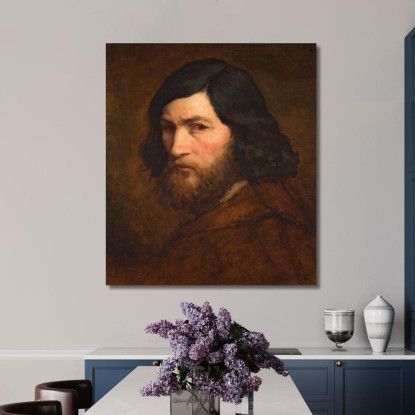 Auto Ritratto Jean-François Millet jfm58 quadro stampato su tela