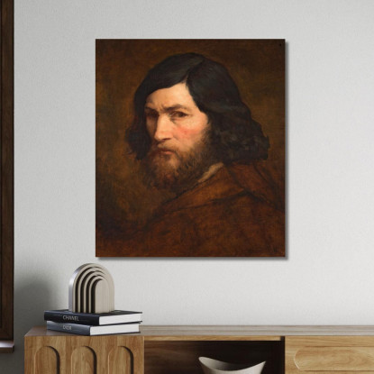Auto Ritratto Jean-François Millet jfm58 quadro stampato su tela